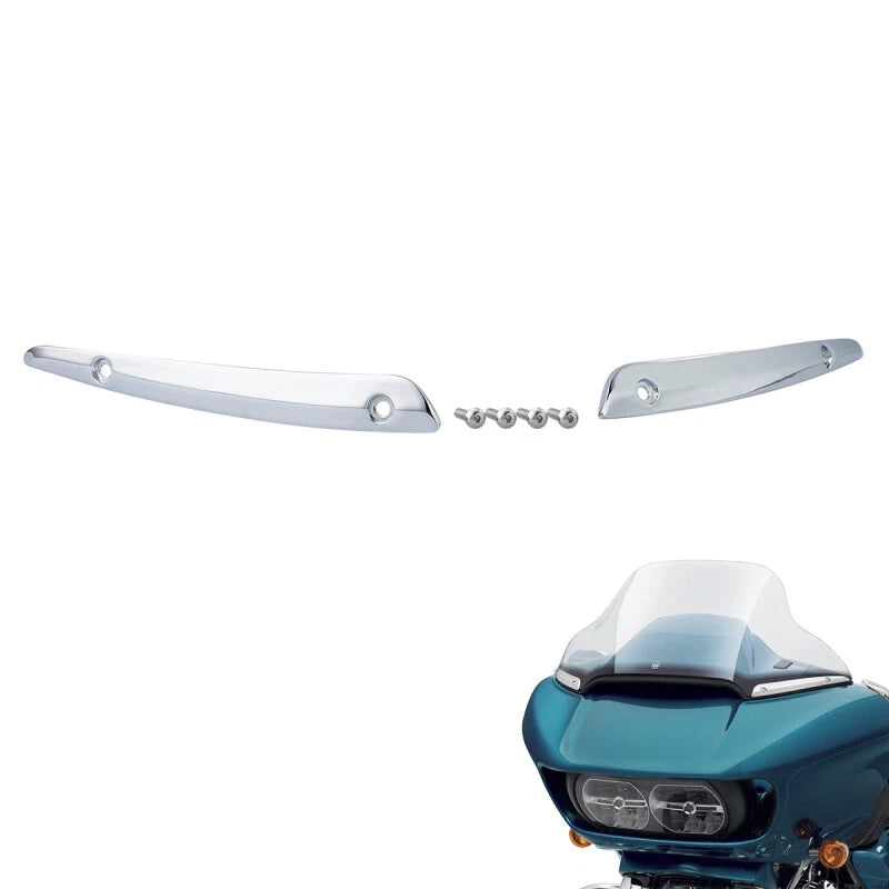 Chrome Split Windshield Trims for Harley Road Glide (2015–2023)