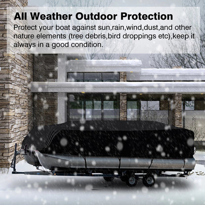Waterproof Heavy Duty Pontoon Boat Cover 17ft-24ft UV Rain Dust Protect