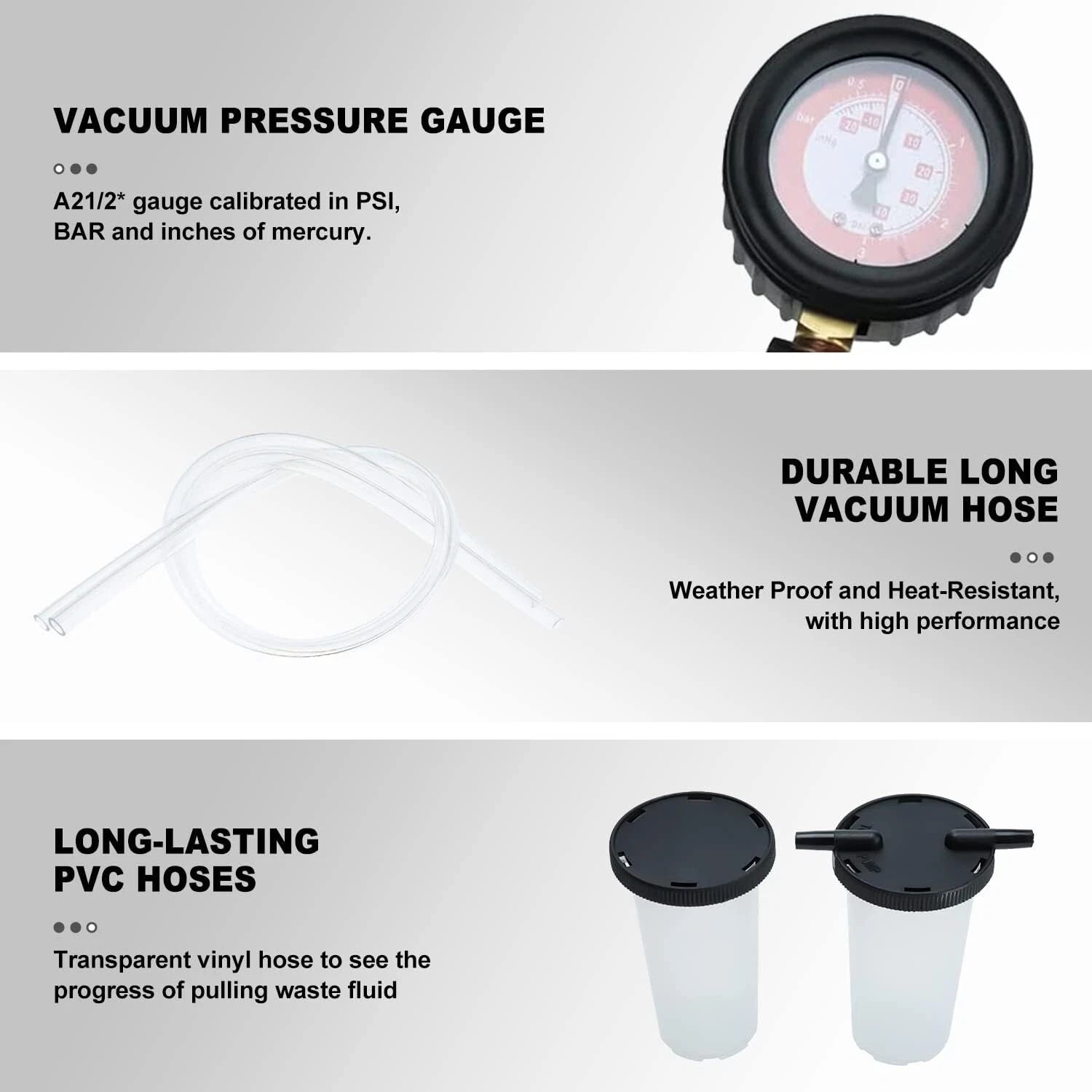 21Pcs Brake Bleeder Kit with Vacuum and Pressure Pump Tester Tool