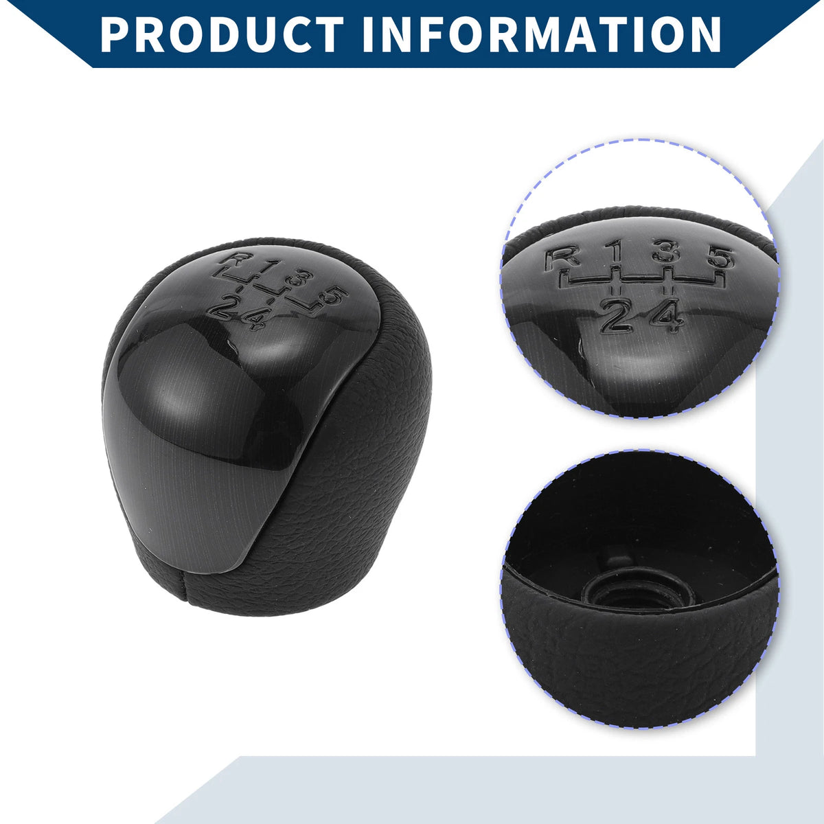 5 Speed Manual Gear Shifter Knob for Hyundai Elantra (2009–2012) Black Plastic