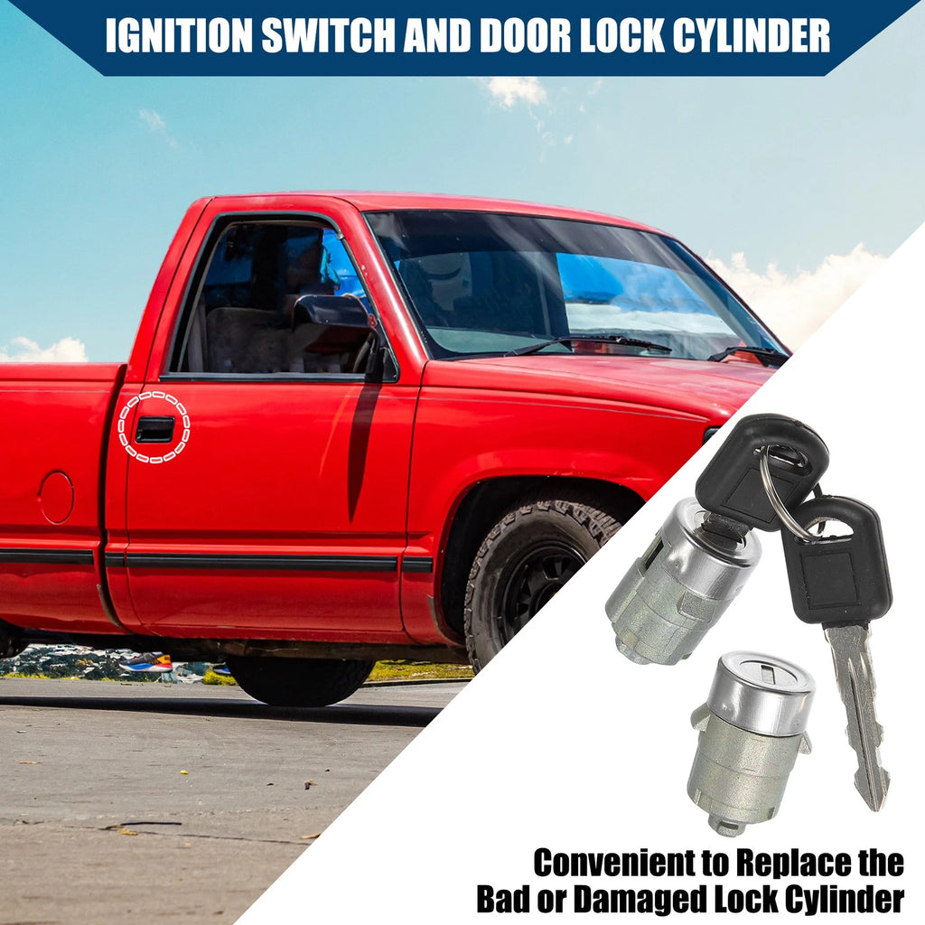 Front Left Right Door Lock Cylinder with Key for Chevy GMC Cadillac (2005–2015)