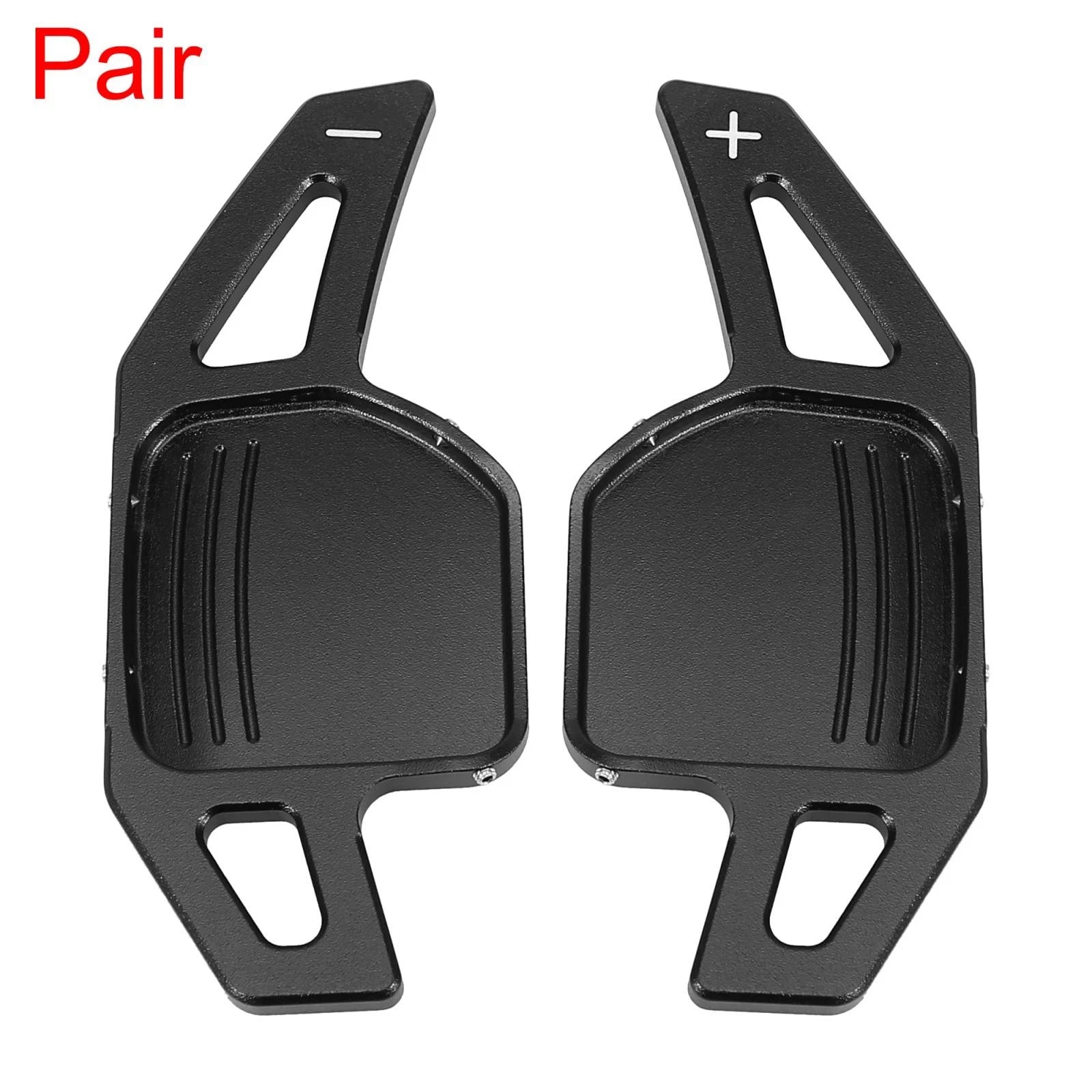 Black Steering Wheel Shift Paddle Cover Set for Audi A3 A4 A5 A6 (2015–2024)