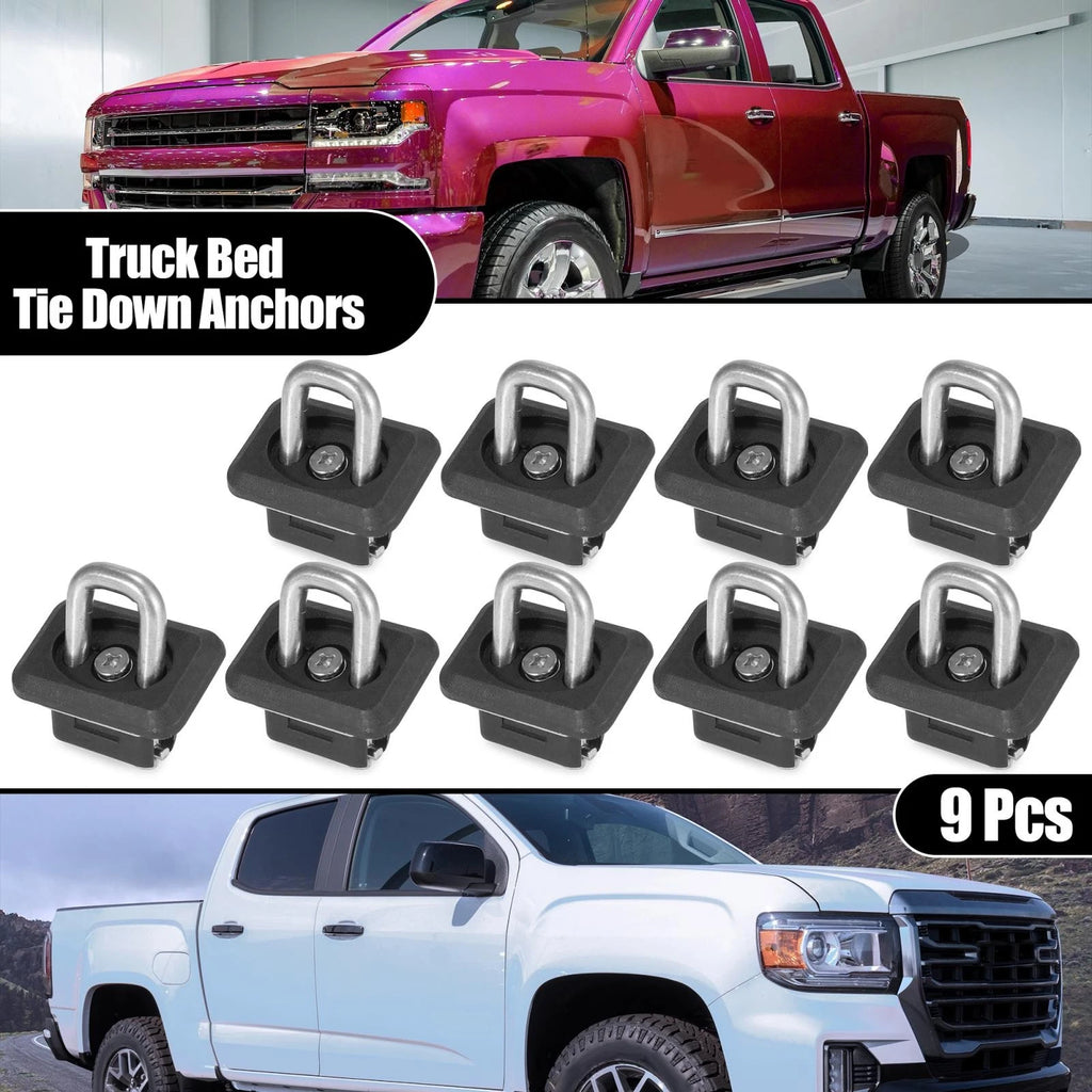 Tie Down Anchors Truck Bed 9pcs Replacement for Chevy Silverado GMC Sierra (2015–2015)