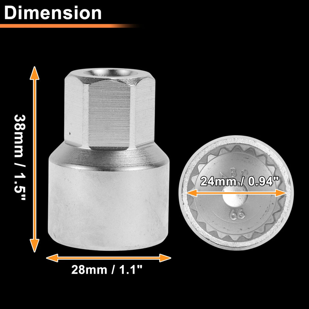 Wheel Lock Lug Nut with Key Socket for VW Touareg (2004–2010)