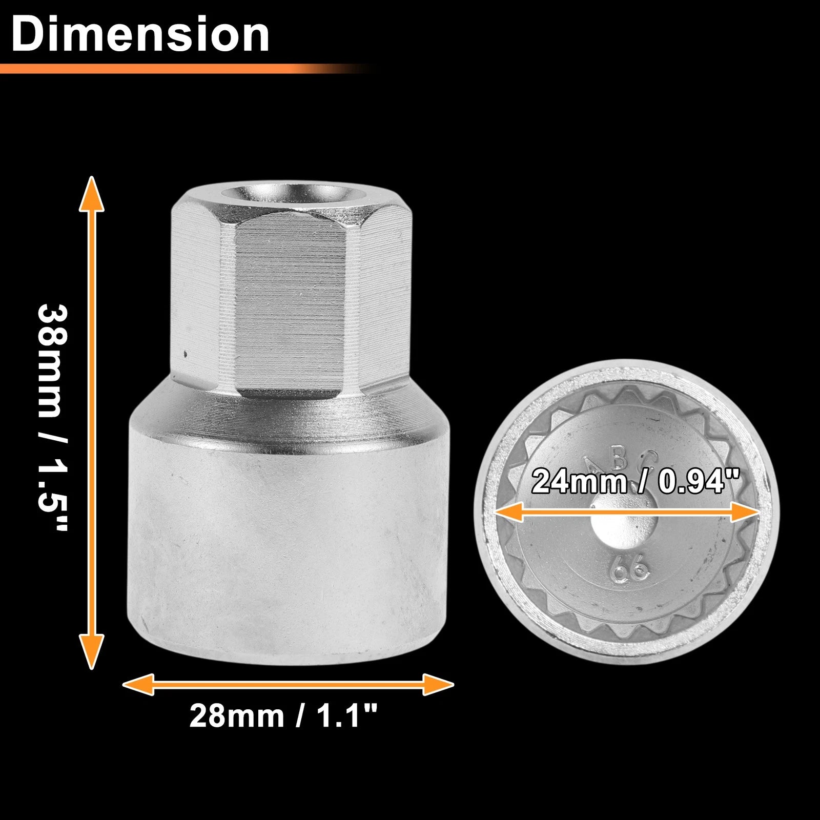 Wheel Lock Lug Nut with Key Socket for VW Touareg (2004–2010)