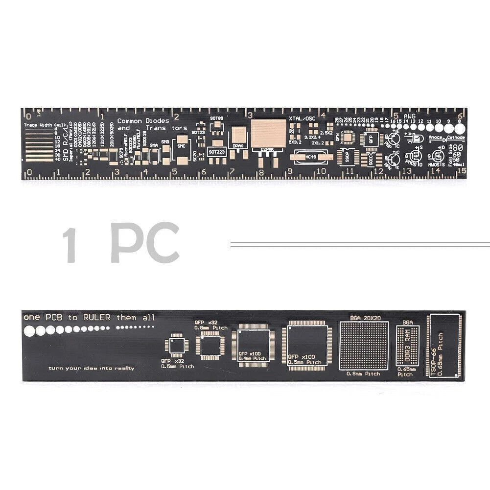 15cm Multifunctional PCB Ruler for Resistors, Capacitors, ICs