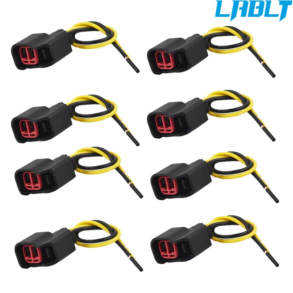 8Pcs Fuel Injector Connector Pigtail for Dodge GM Ford EV6 EV14