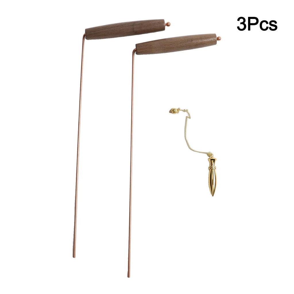 Dowsing Set with Brass Pendulum for Divination Use