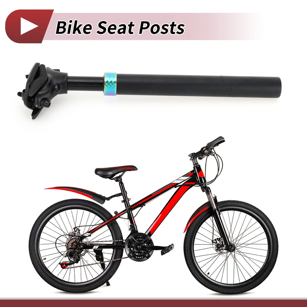 Bike Seat Posts 27.2x300mm Suspension Shock Absorber Replacement for Black Assorted