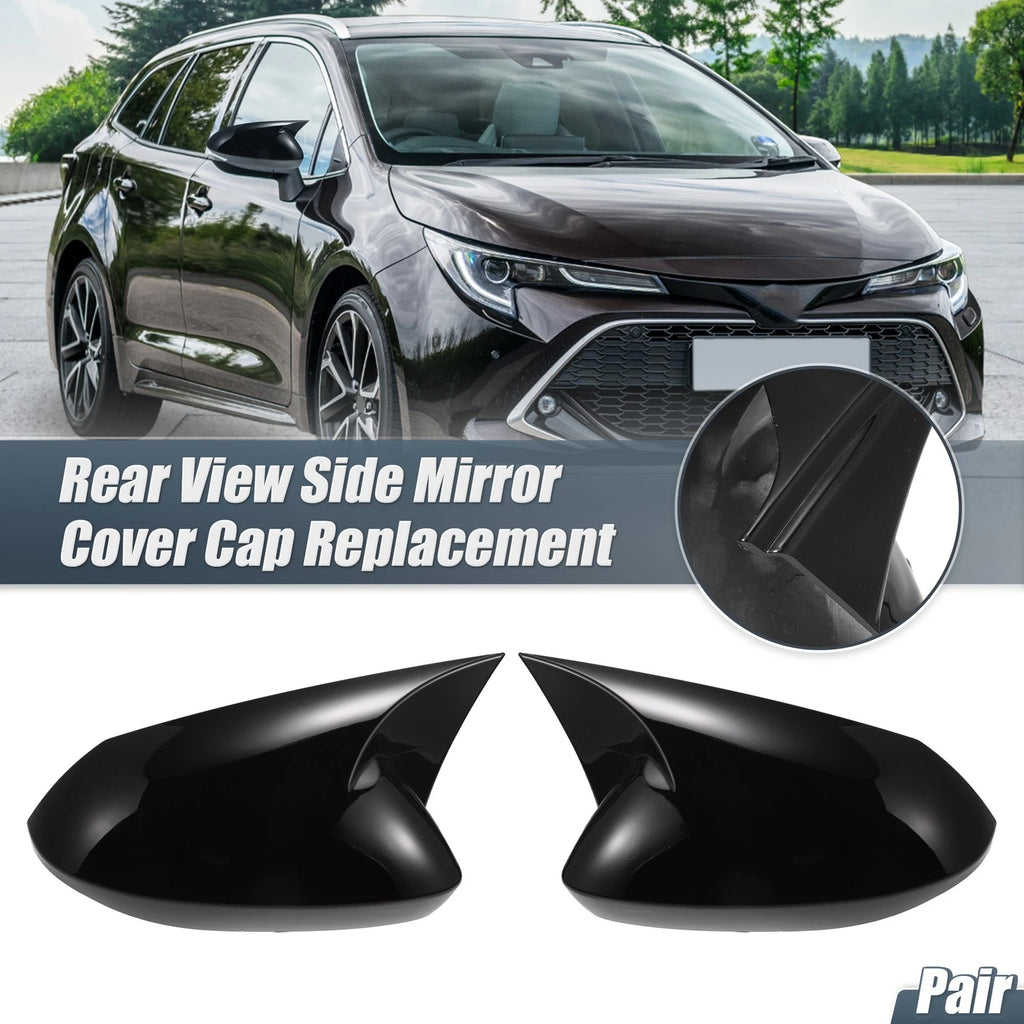 Rearview Mirror Cover Overlay Gloss Black Pair for Toyota Corolla (2020–2023)