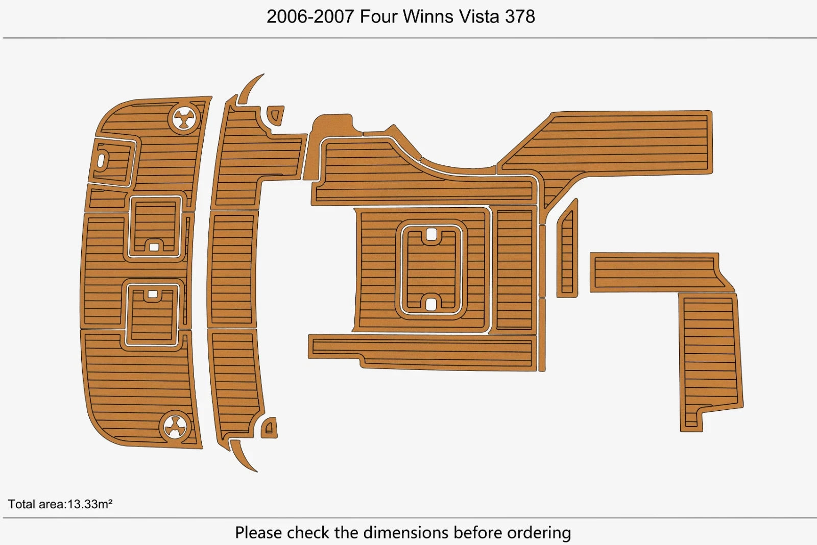 EVA Pads for Four Winns 378 Vista (2006) - Teak Deck Foam Flooring