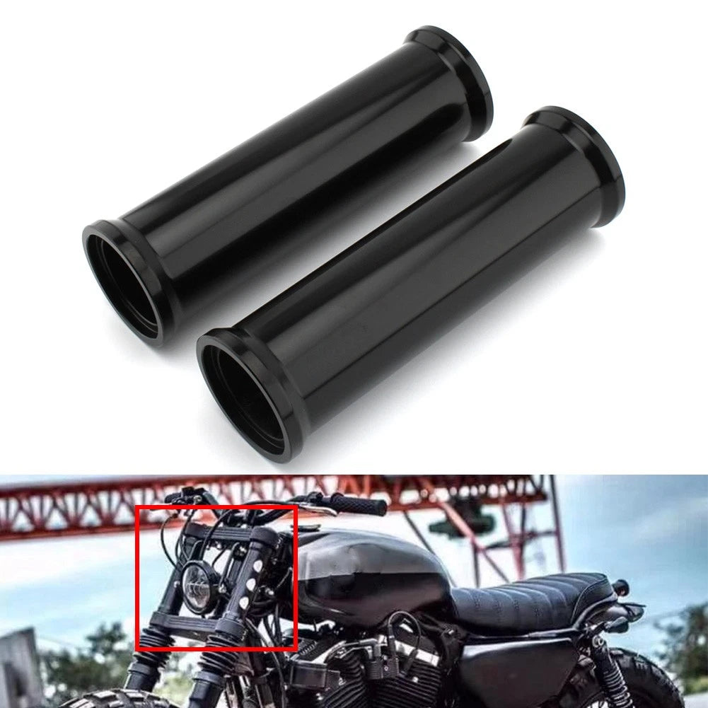 2 Pcs Motorcycle Front Fork Cover Aluminum Black Fit Harley 883 1200 2000-2021