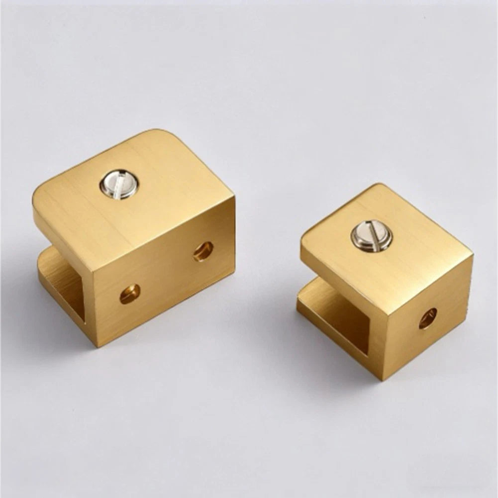 Brass Glass Clamp for Bathroom Shelf and Wine Cabinet