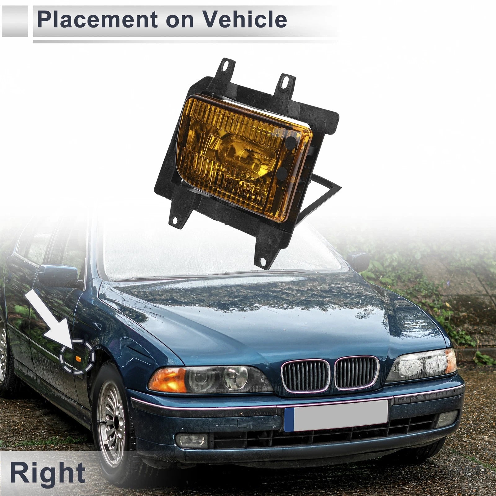 Right Front Bumper Side Marker Light Cover for BMW E30 (1982–1994)