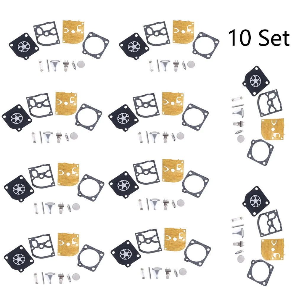 Set of 10 Carburetor Repair Kits for Jonsered 2041 2045 2050 Zama RB-45