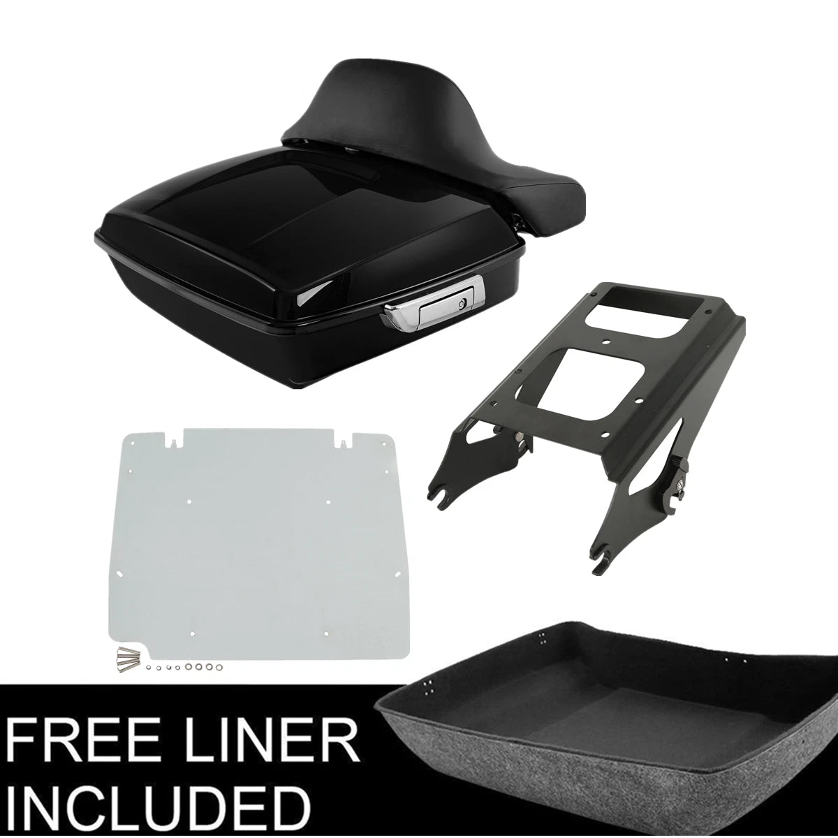Chopped Trunk Backrest Base Plate Mount Rack for Harley Touring Glide (2009–2013)