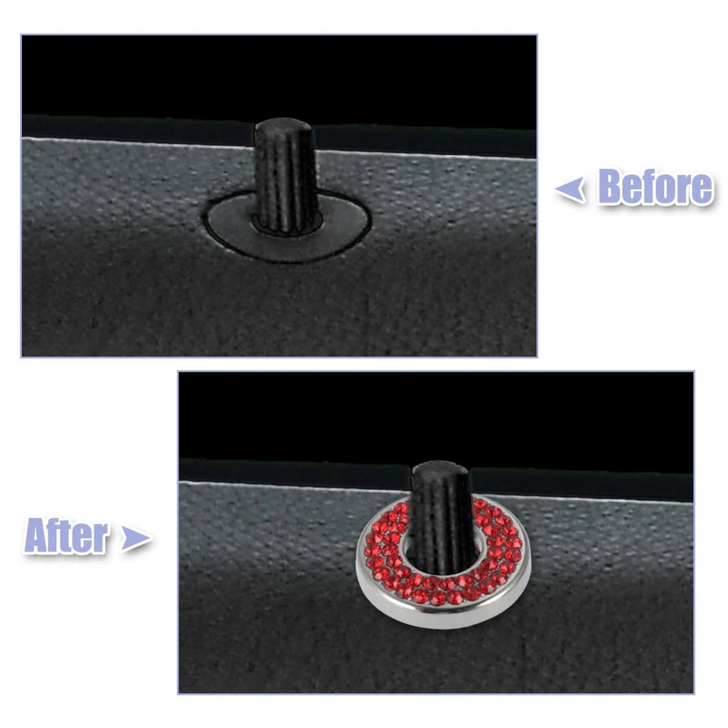 Car Door Lock Stickers Set Red Bling for Mercedes E Class GLC (2015–2019)
