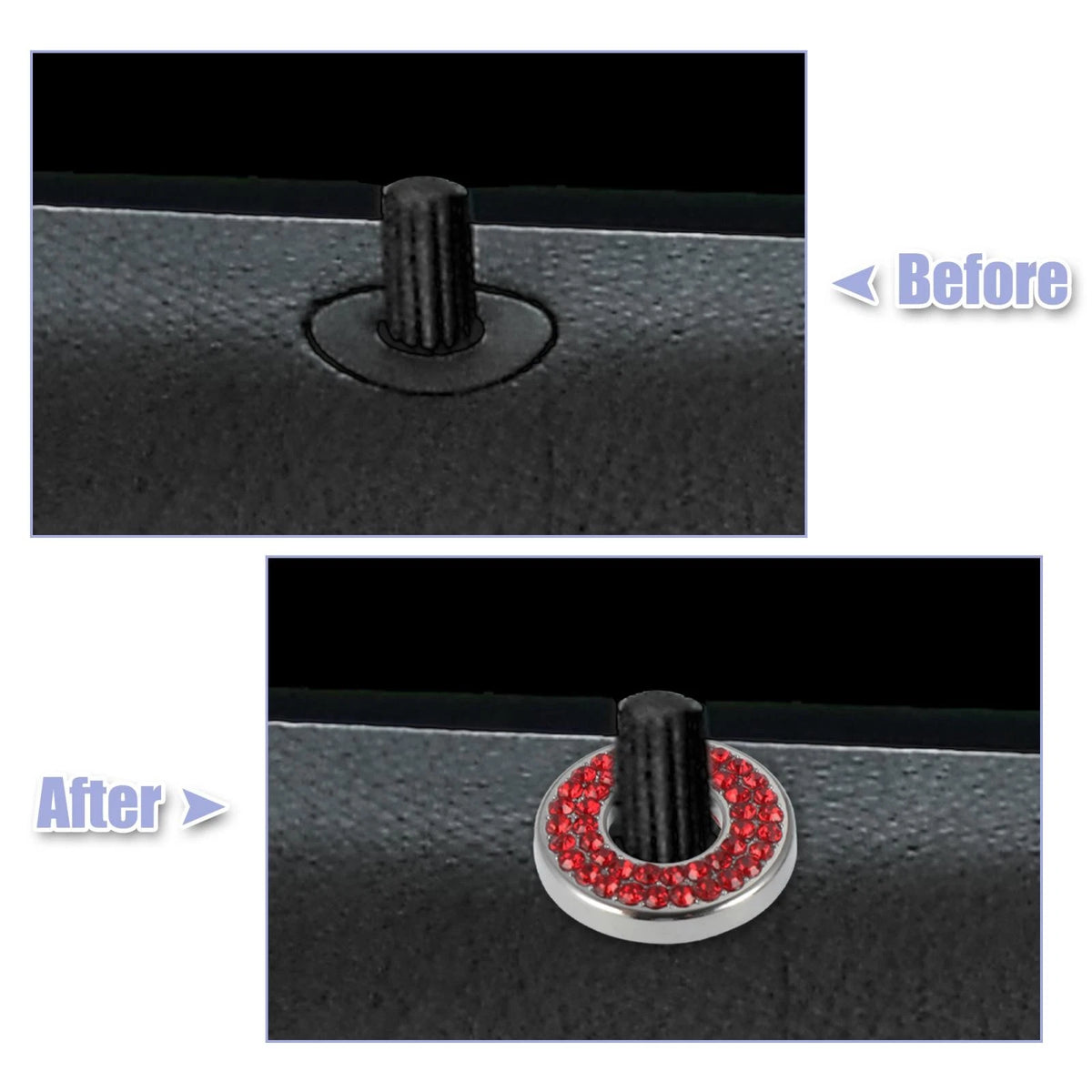 Car Door Lock Stickers Set Red Bling for Mercedes E Class GLC (2015–2019)