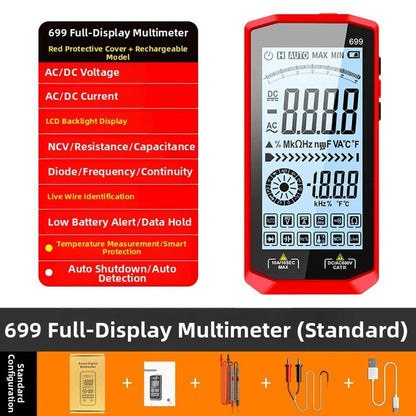 AC DC Voltage Current Resistance Capacitance Tester with Large LCD Backlight