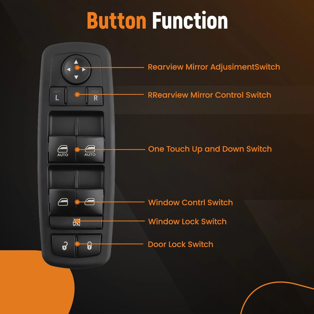 Front Driver Master Window Switch for Chrysler Town & Country (2012–2016) 68110866AA