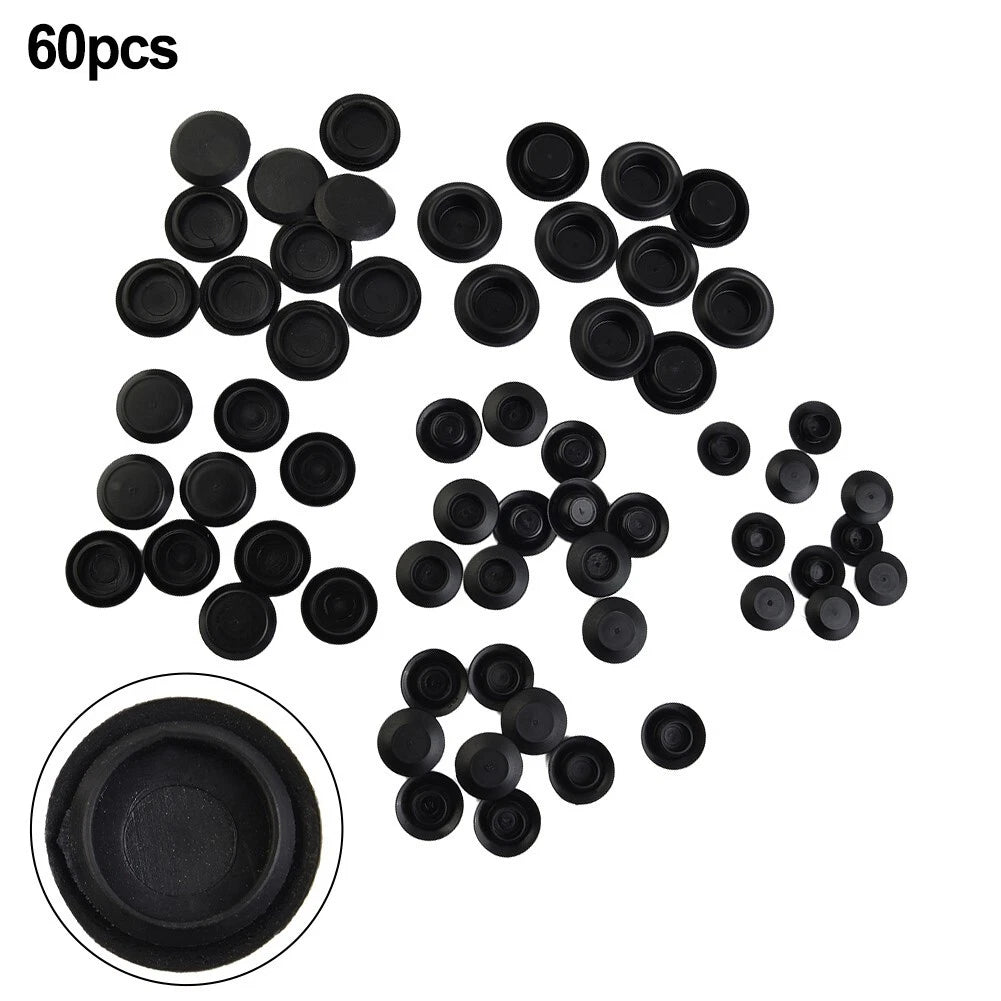 60 Piece Flush Mount Hole Plug Set for Automotive Applications