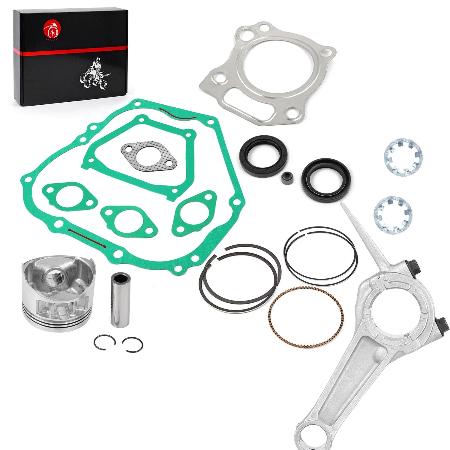 Piston Gasket & Connecting Rod for Yamaha Golf Cart G11 G16 G20 (301CC)