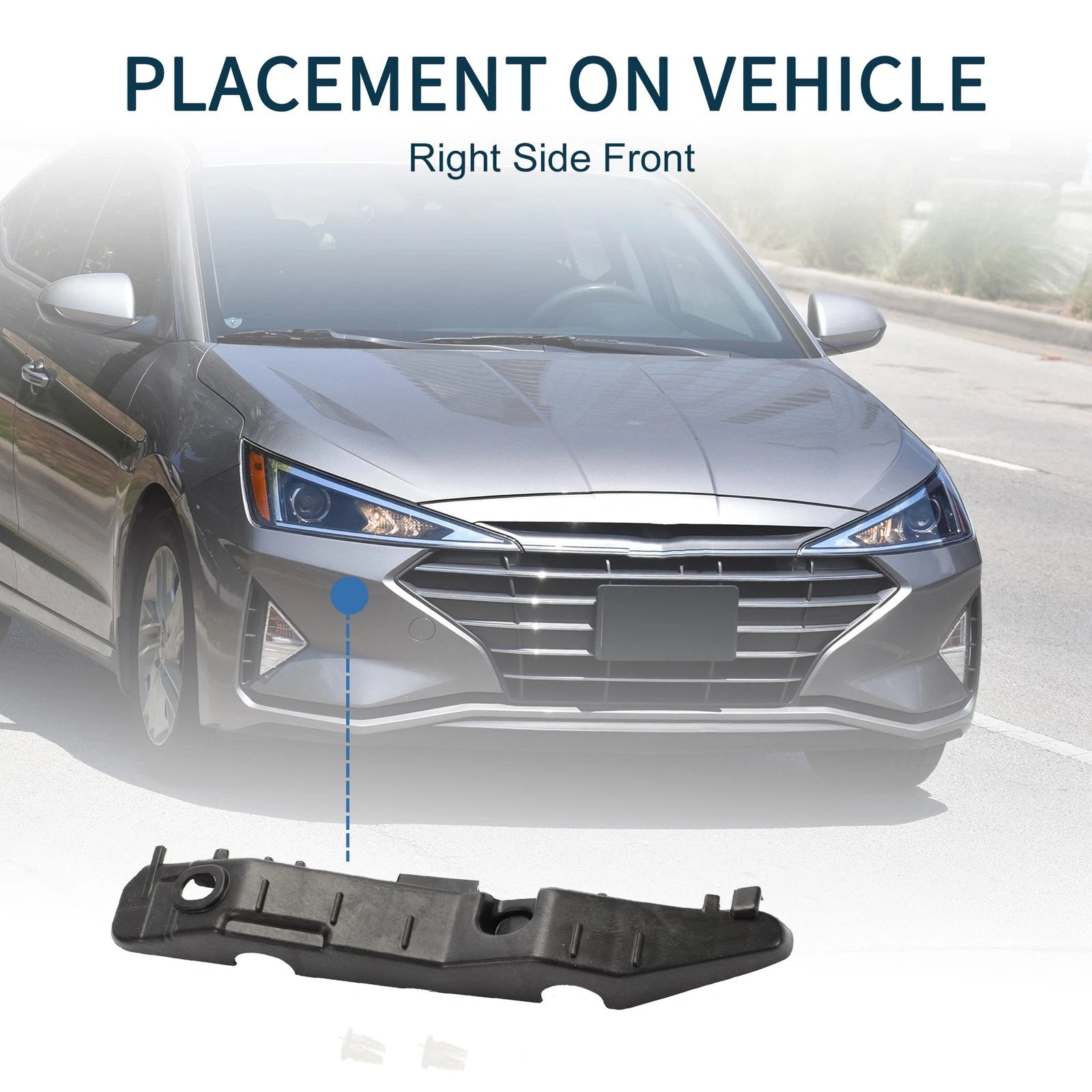 Right Front Bumper Retainer Bracket for Hyundai Sonata (2015–2017)