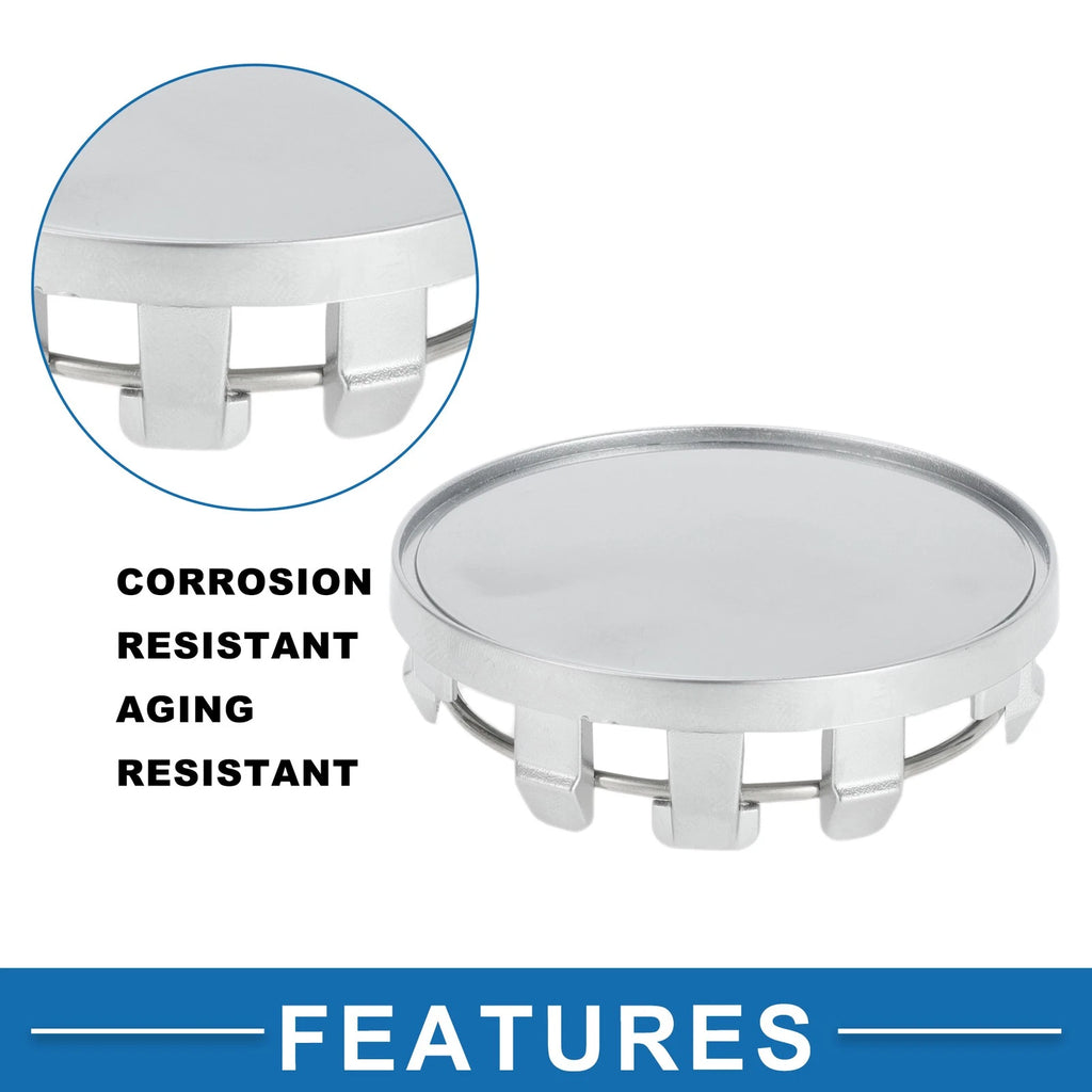 59mm Wheel Center Hub Cap for Universal Fit (Durable Silver Tone)