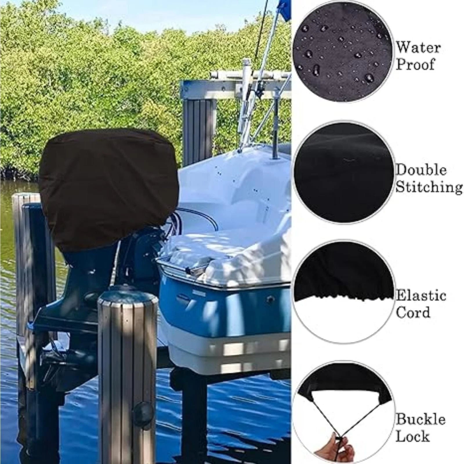 Outboard Motor Engine Storage Cover for 60-100HP (Waterproof Canvas)