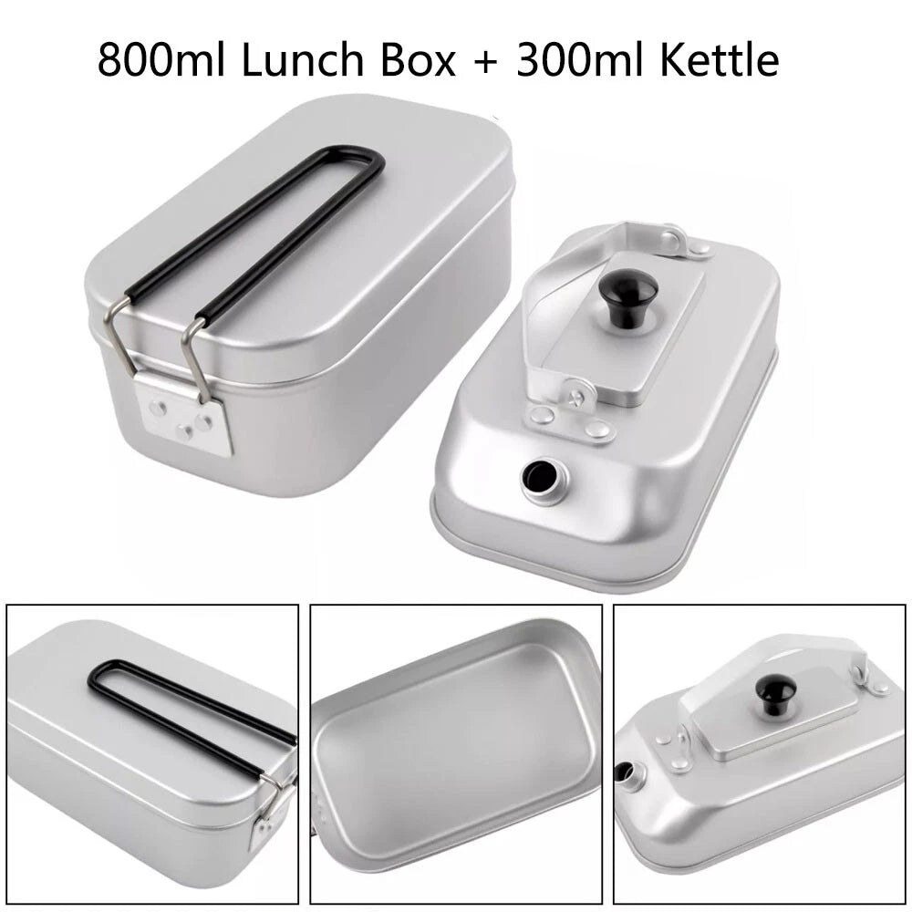 2-in-1 Camping Lunch Box Water Kettle Set Cookware
