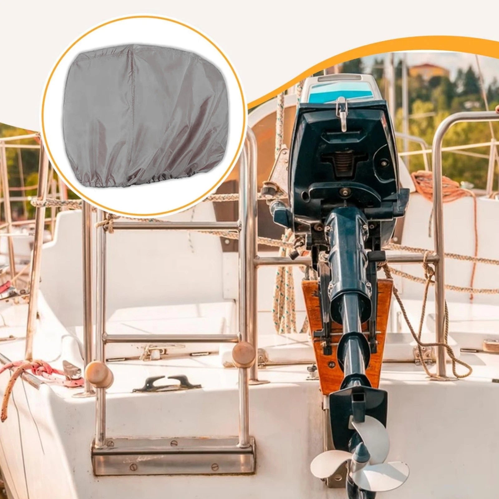 Heavy Duty Waterproof Boat Cover for Evinrude 30-60 HP Outboard