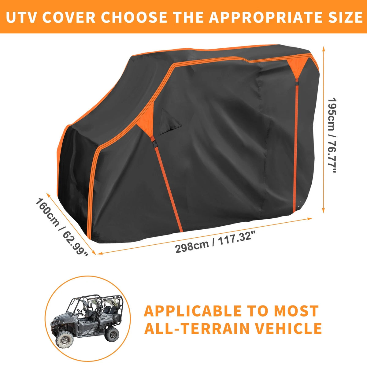 Waterproof UTV Side by Side Cover for Honda Pioneer 1000 Black (2014–2021)