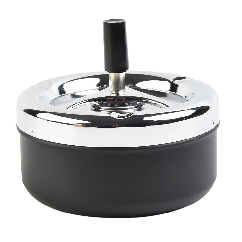 Chrome Large Rotating Trash Can for Ashtra Y Craft Decor (Modern)