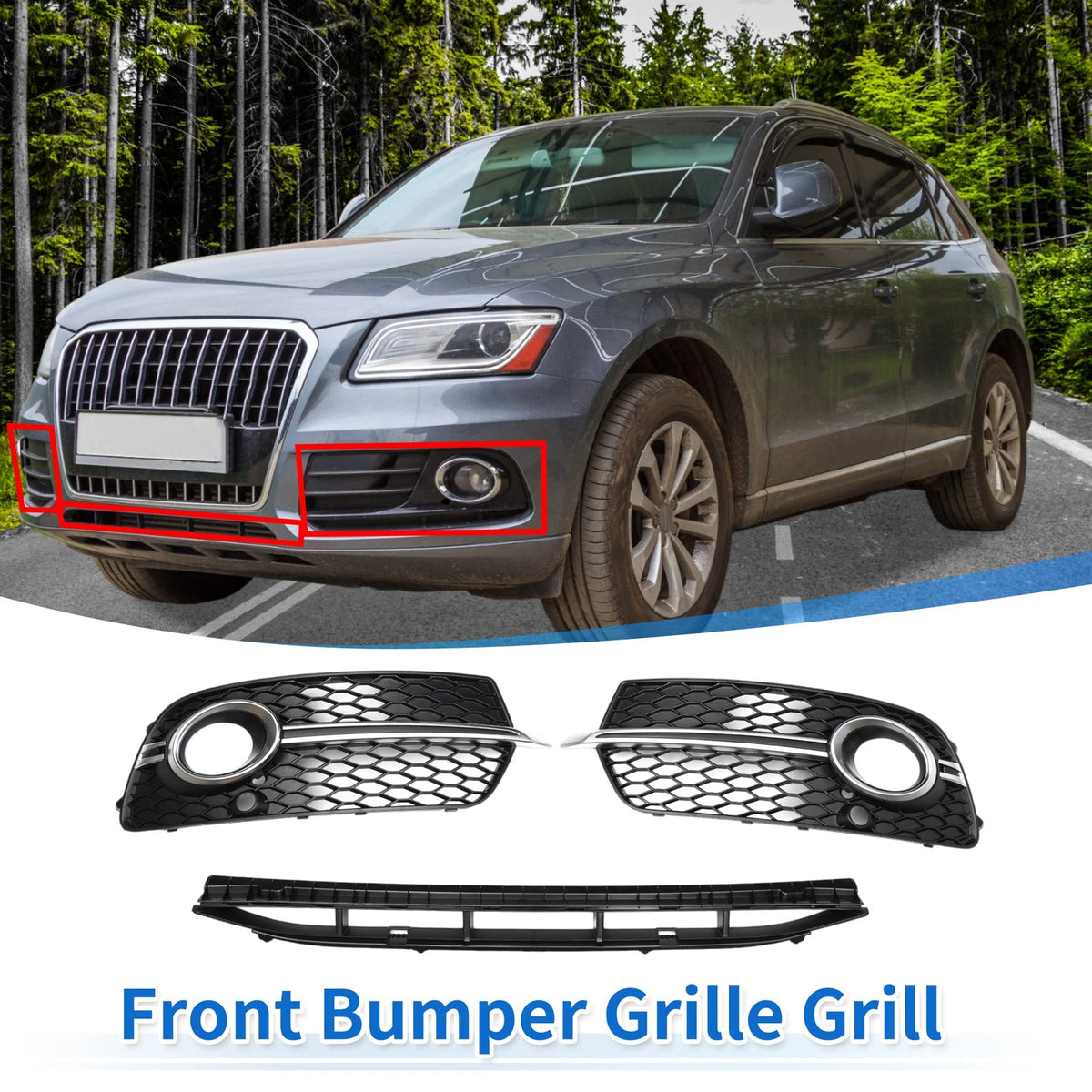 Front Lower Bumper Grille Grill Replacement for Audi Q5 (2017–2018)