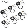 Set of 6 Carburetor Carb Kits for Tecumseh Lawn Mowers (630978, 630932)