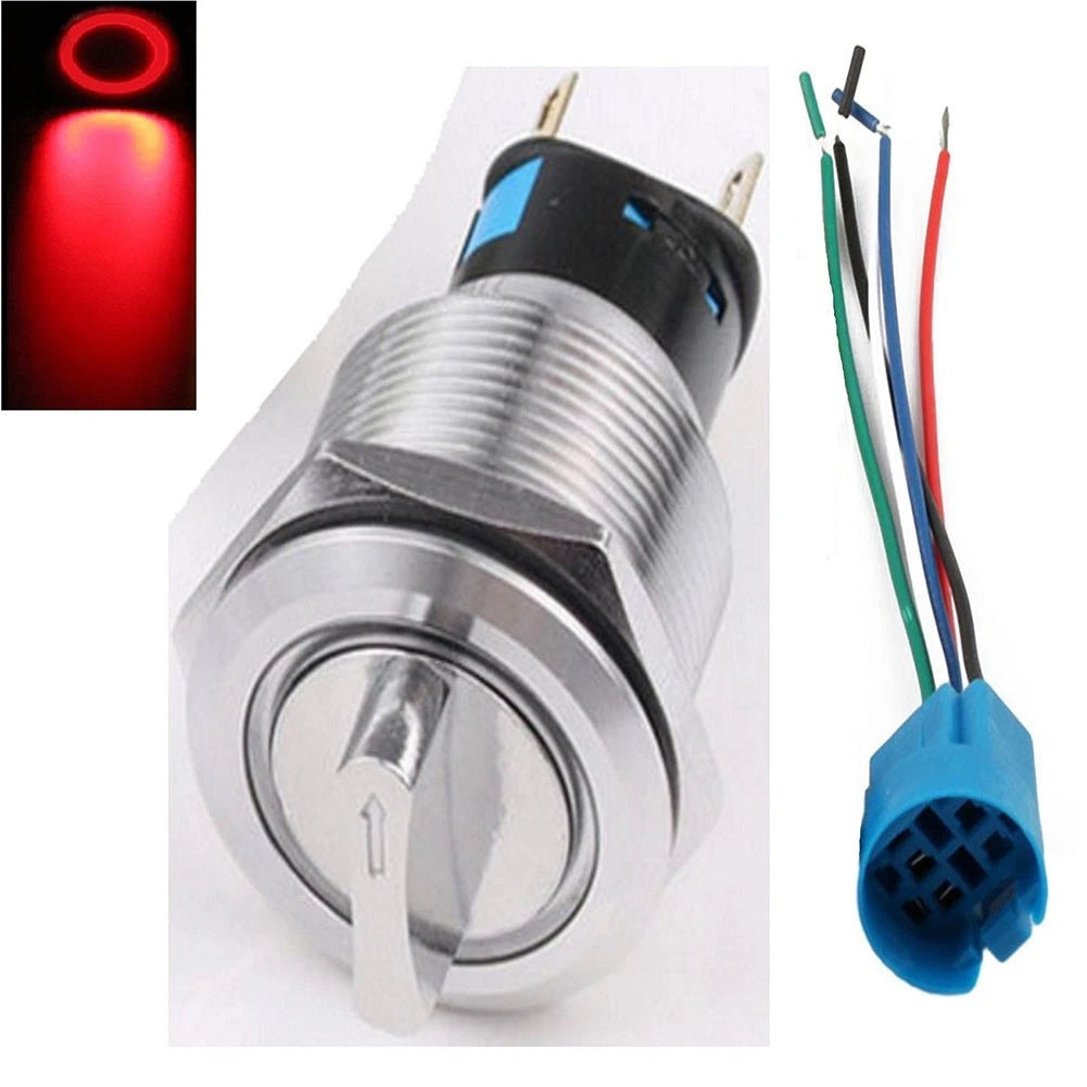 19mm Latching Rotary Switch 2NO 2NC Stainless Steel 304 for Universal Use