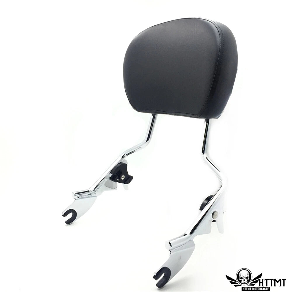 Chrome Backrest Sissy Bar Pad Docking for Harley Touring Road King (2014–2019)