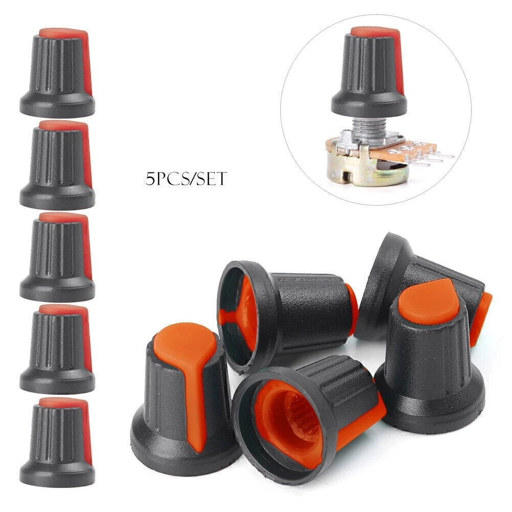 5X Potentiometer Switch Rotary Knob Cap for Volume Control (15176mm)