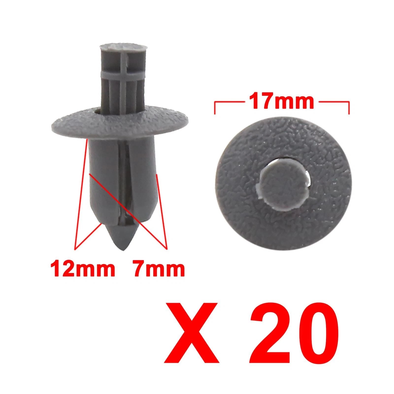 20pcs Push Type Rivet Fastener for Universal Applications (6.5mm Hole)