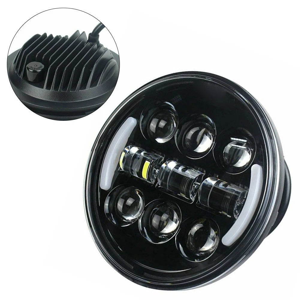 Round Shape Motorcycle 5 75In LED Headlight Amber Turn Signals Easy to Install