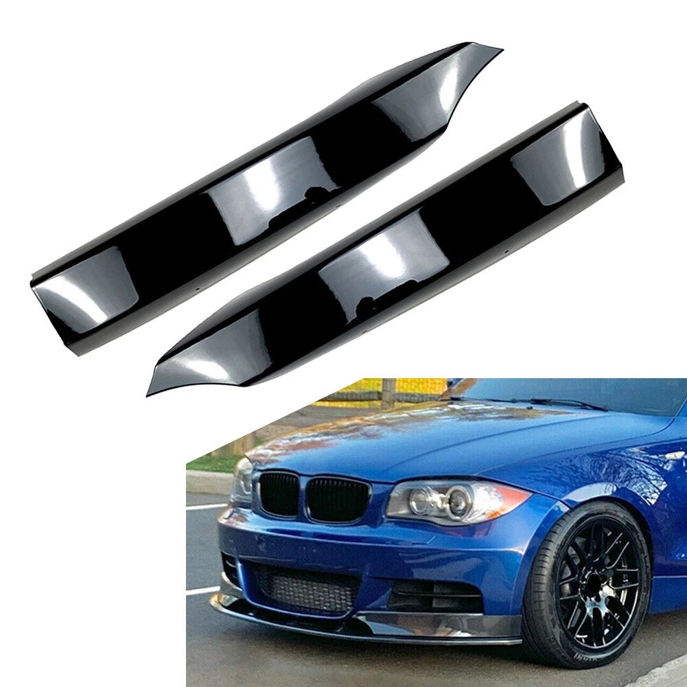 Front Bumper Side Spoiler Lip Gloss Black for BMW 1 Series E82 E88 (2008–2013)