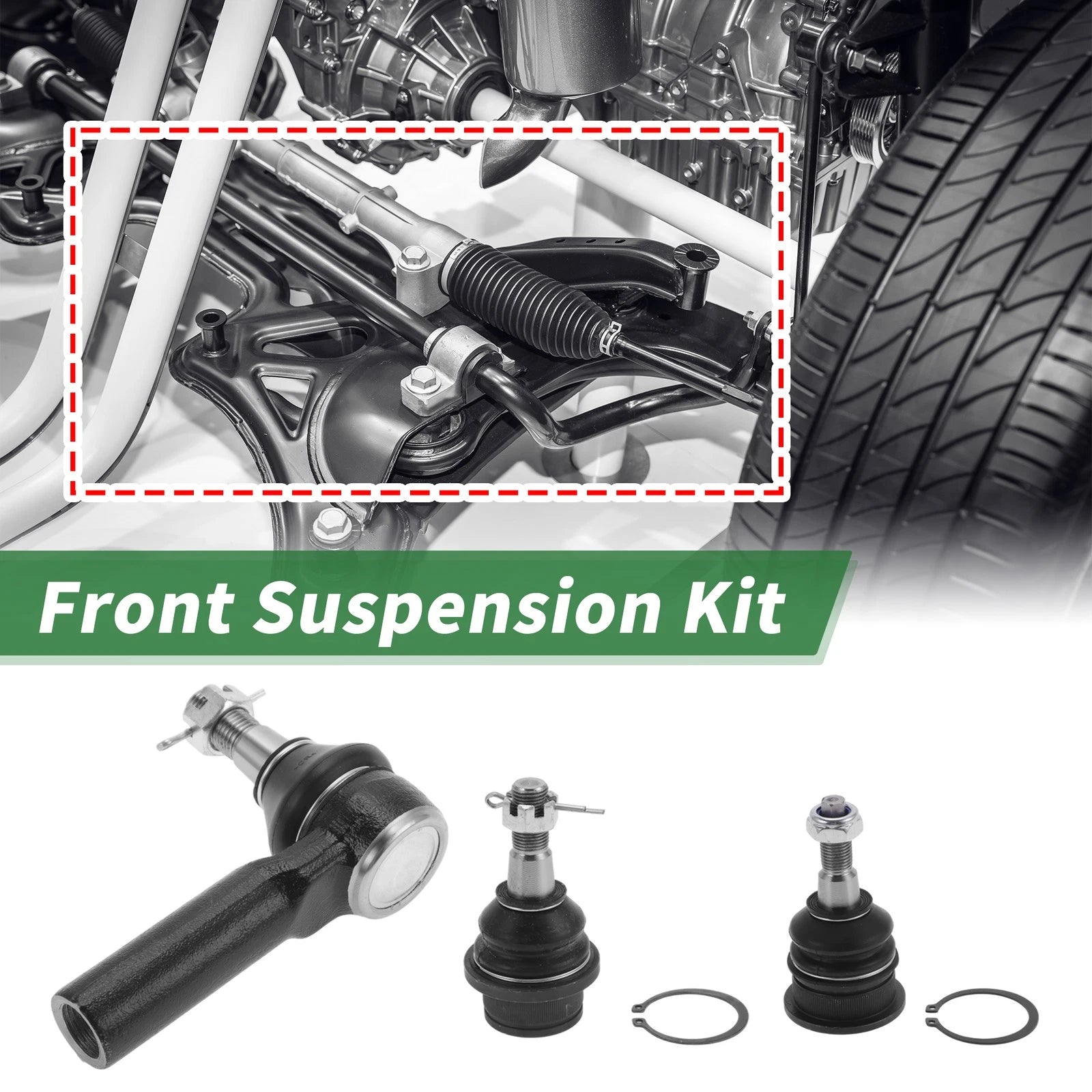 6pcs Front Suspension Kit Outer Tie Rod End & Ball Joint for Ram 1500 (2009–2018)