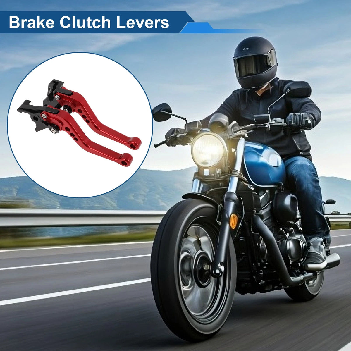 Adjustable Short Brake Clutch Levers 1 Pair for Kawasaki Z650 (2017–2023) Solid Red