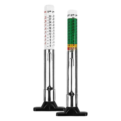 Dual Scale Metal Tire Depth Gauge 025mm 032nds for Checking Tread Depth