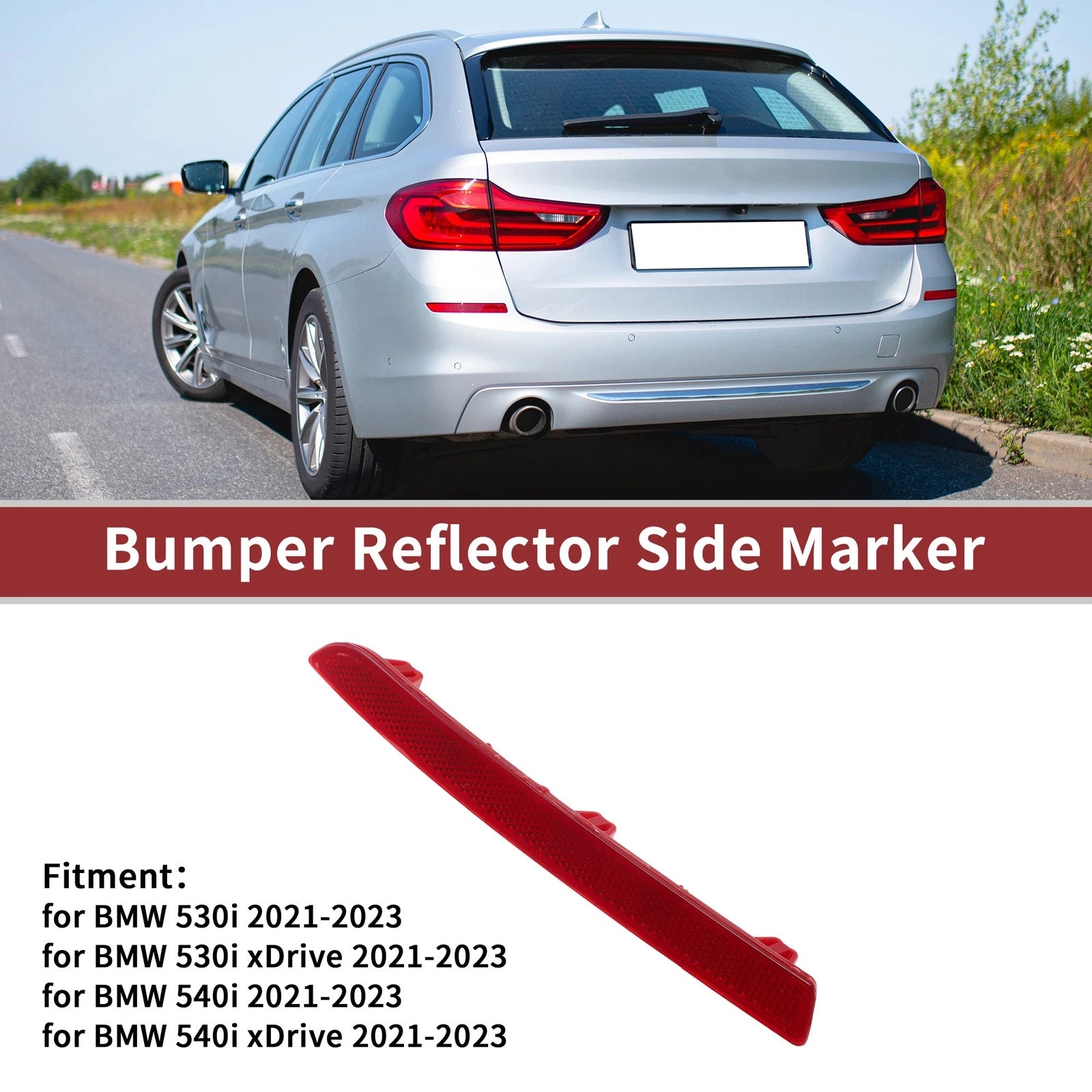 Rear Left Bumper Reflector Replacement for BMW 530i (2021–2023)
