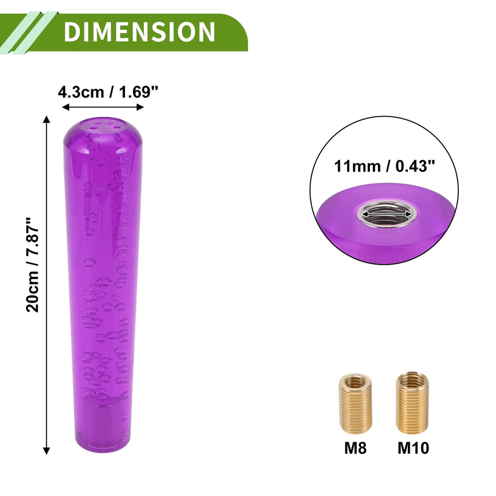 Cylindrical Crystal Shift Knob for Universal Fit (20cm, Purple)