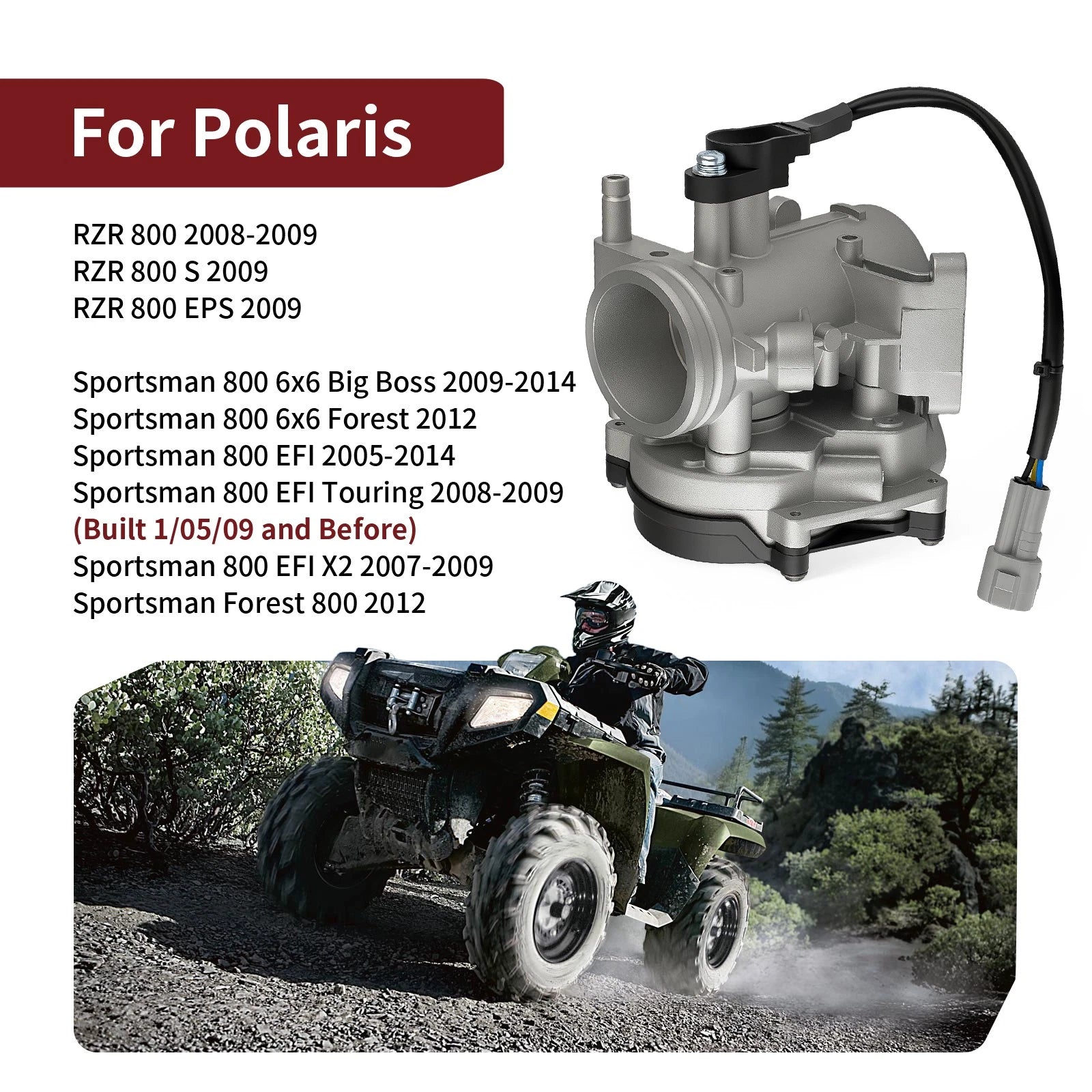 Throttle Body & Intake Manifold for Polaris Sportsman 800 X2 EFI RZR 800 (2008–2014)