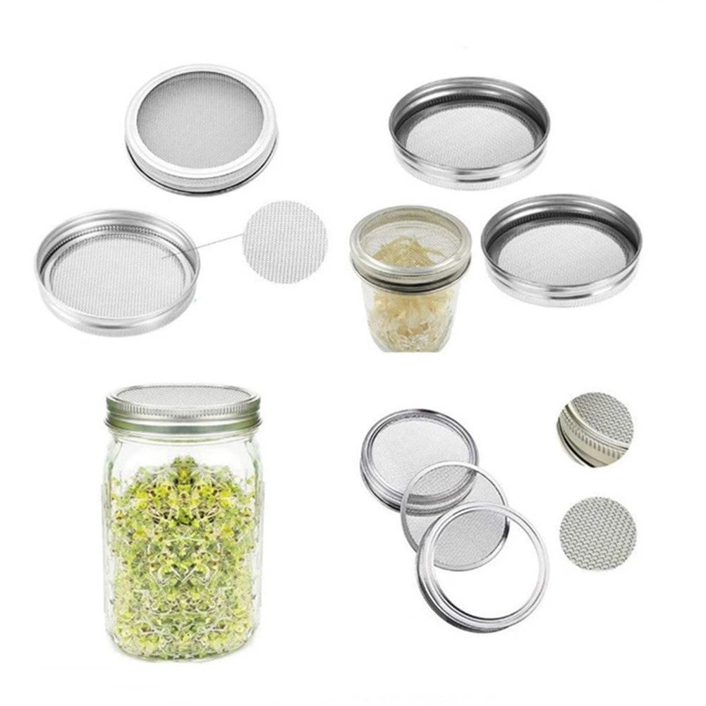 Set of 2 Stainless Steel Lids for Germination Cap