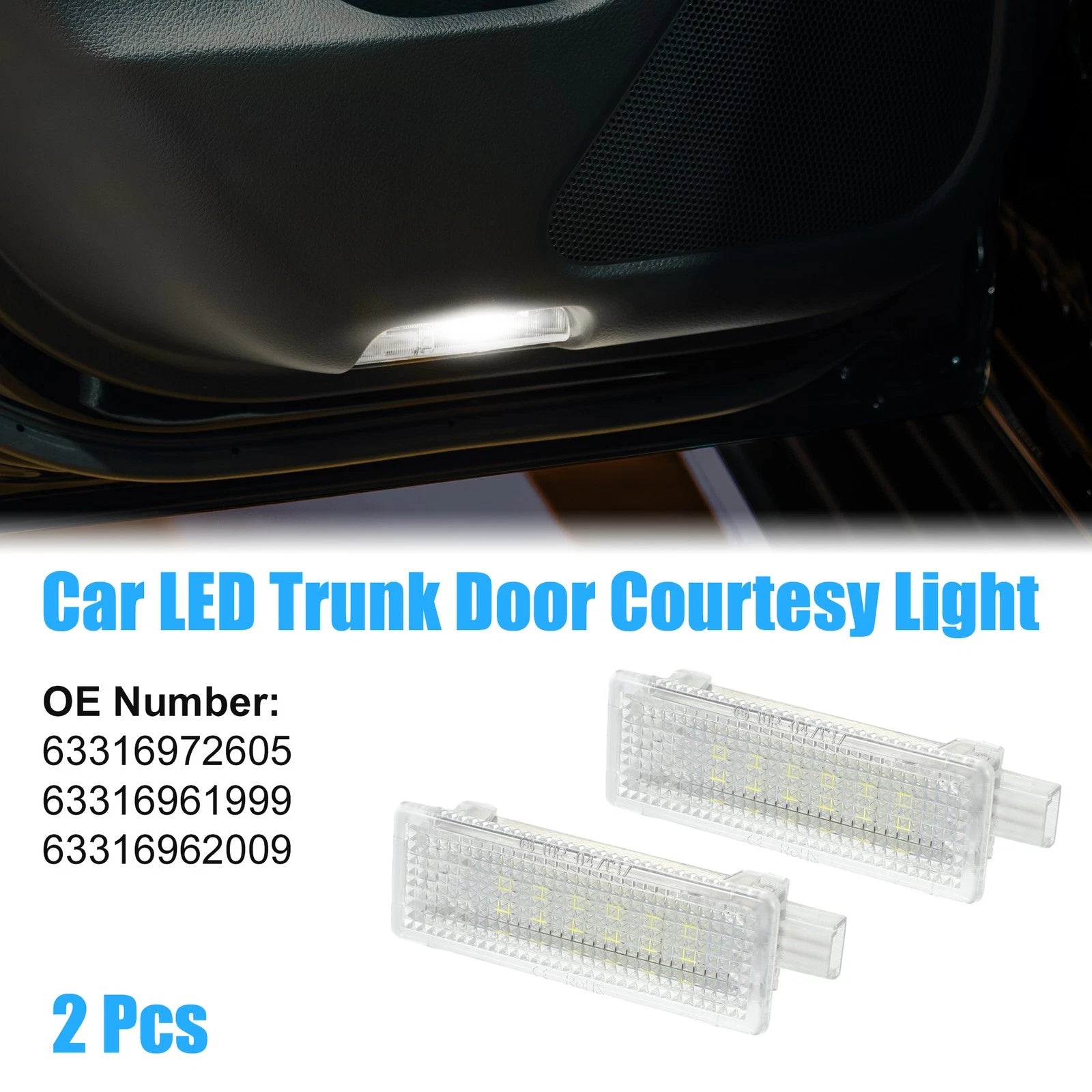 2PCS Trunk Courtesy Light Footwell Lamp Replacement for BMW X3 X5 (2007–2017)