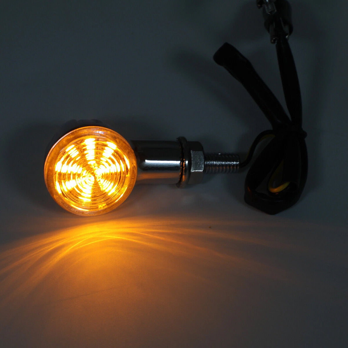 Universal Small Bullet Turn Signal Lights Chrome T9